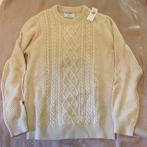 Old Navy Boys Cream Cable Knit Sweater Size 10-12 NWT